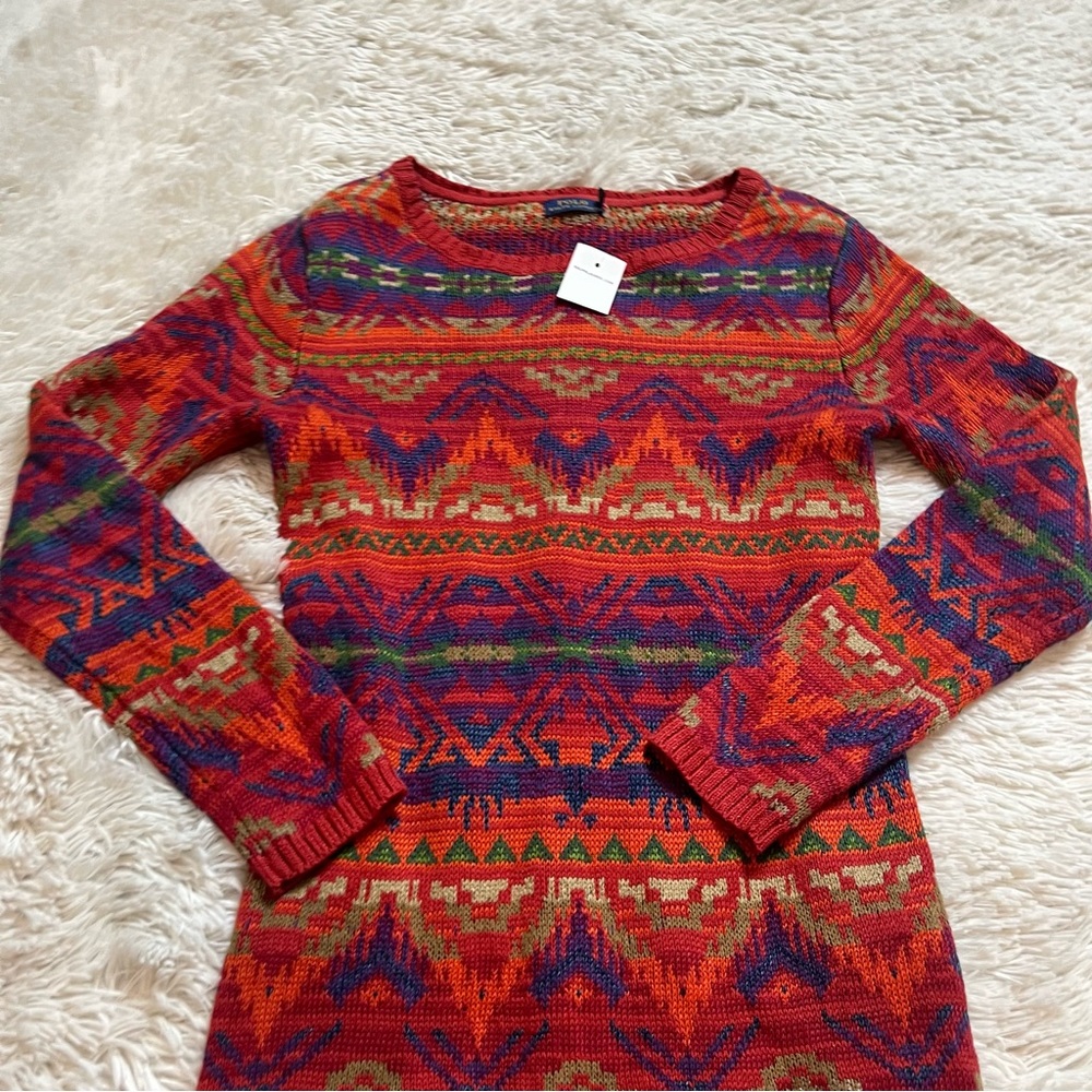Colorful Patterned Knit Dress - Picture 5 of 6